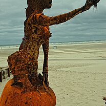 Meerjungfrau Eisenskulptur