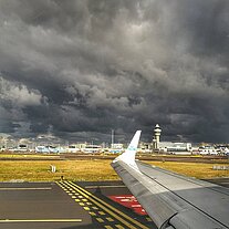 Abflug Start bei schlechtem Wetter