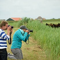 knieende Fotografen
